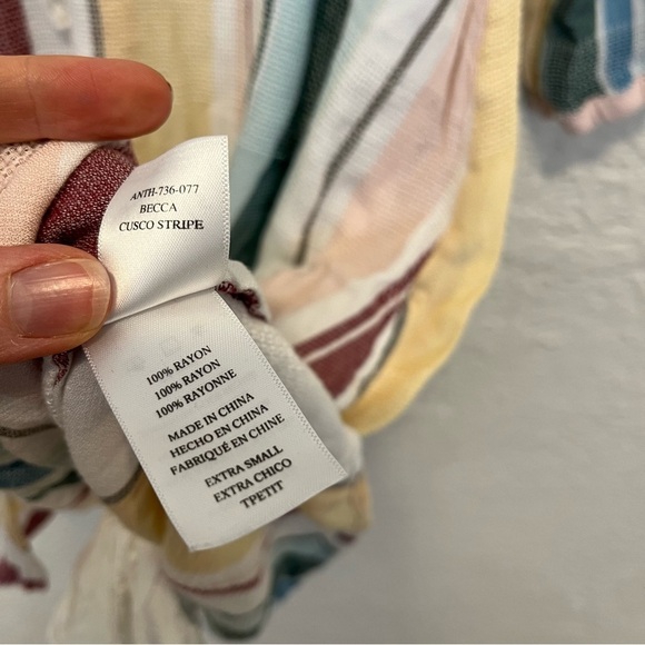 Rails Anthropologie Becca Faux Wrap Dress Cusco Striped XS - Picture 8 of 8